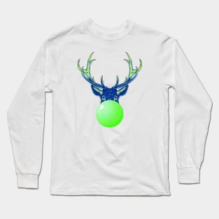 Green Bubblegum Reindeer Long Sleeve T-Shirt